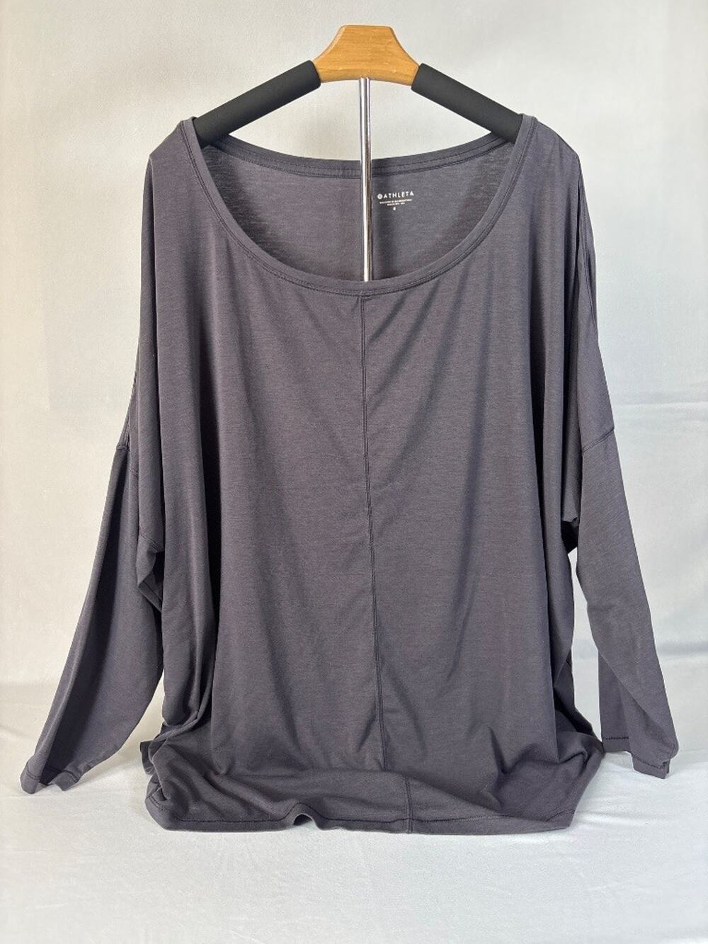 Athleta 3X Batwing Dolman Boatneck Oversized Pullover Top Slate Gray